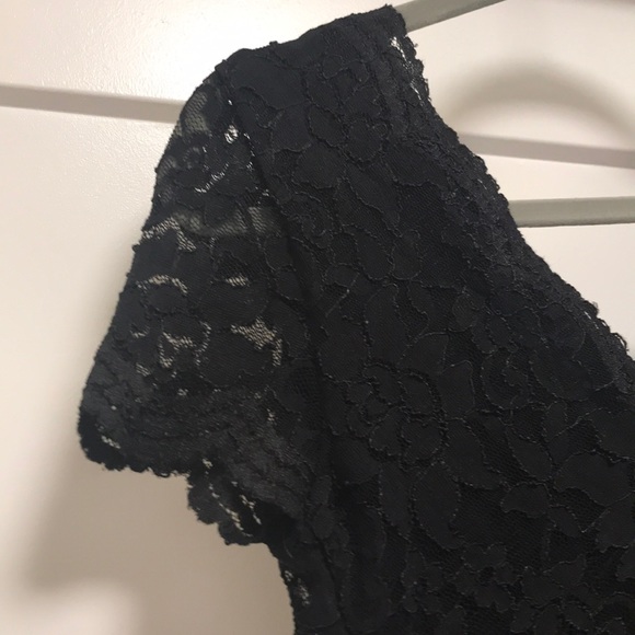 Black mini lace dress